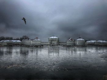 View of lake against cloudy sky