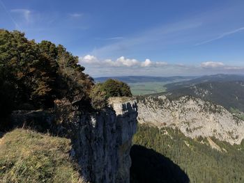 Scenic view of rocky mountains against sky