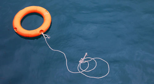 High angle view of ropes on swimming pool