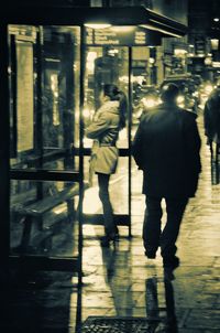 Woman standing in city