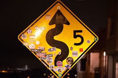 Close-up of road sign