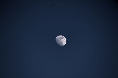 Low angle view of moon in sky