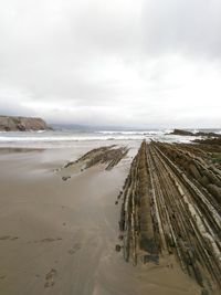 Panoramic view of beach against sky