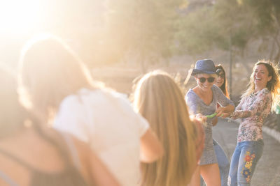 Group of people at music concert