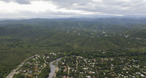 High angle view of landscape against sky