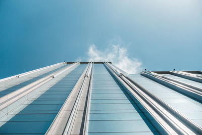 Low angle view of modern building against sky