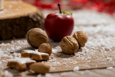 Close-up of fruits on table