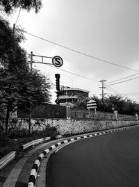 Road against sky in city