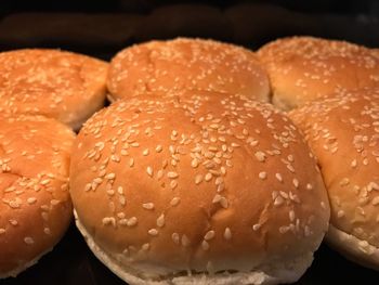 Close-up of burger on table