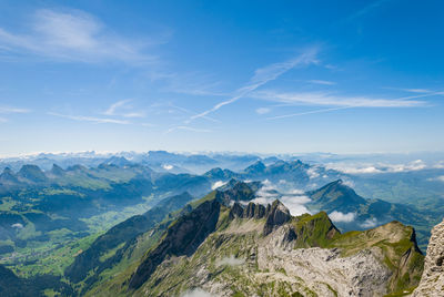 Panoramic view of mountains against sky