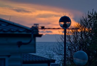 Scenic view of sea at sunset