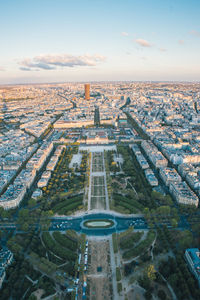 High angle view of buildings in city