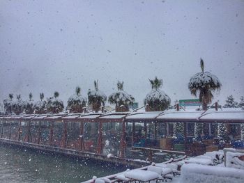 Scenic view of winter against sky