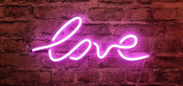 Close-up of text on wall