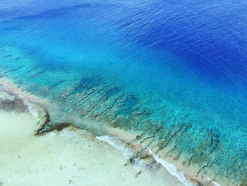 High angle view of sea waves