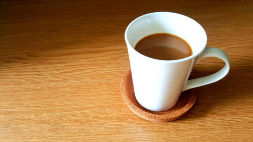 Close-up of coffee on table