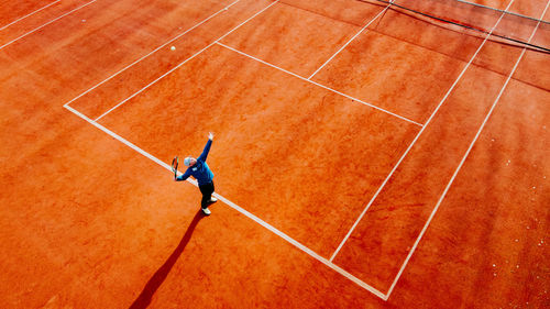 Tennis player droneshot