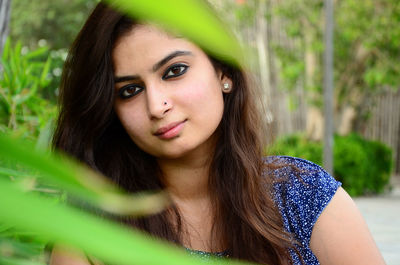 Close-up portrait of beautiful woman