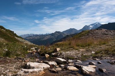 Scenic view of mountains against sky