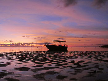 Scenic view of sea at sunset