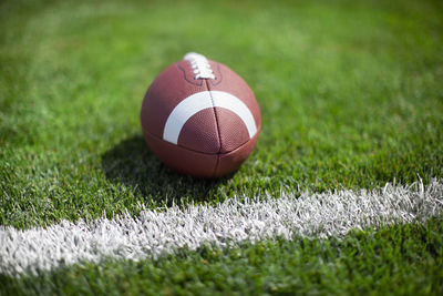 Golf ball on grassy field