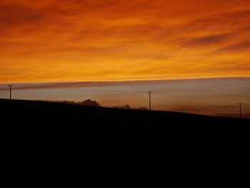 Silhouette of landscape against dramatic sky