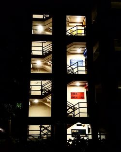 Low angle view of illuminated built structure