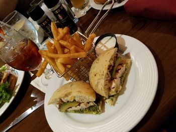 Close-up of food served in plate