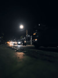 Illuminated street lights at night