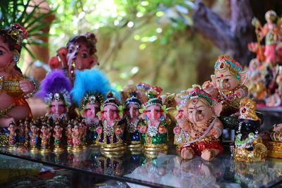 Close-up of figurine sculpture