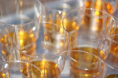 Close-up of wineglass on table