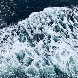 High angle view of sea waves