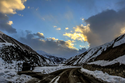 Snow covered mountain against sky