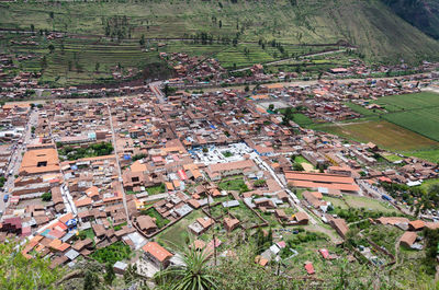 High angle view of townscape