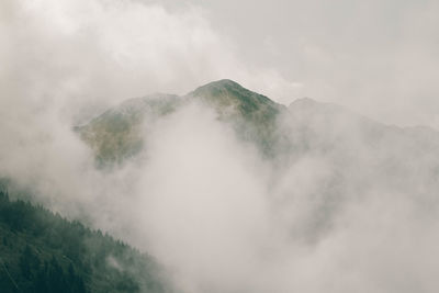 Scenic view of volcanic mountain against sky