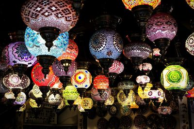 Full frame shot of multi colored lanterns