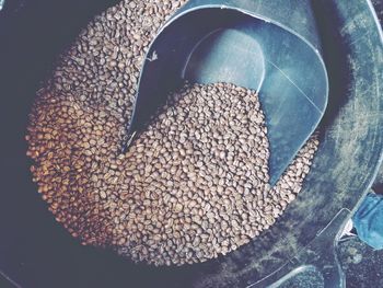 High angle view of coffee beans