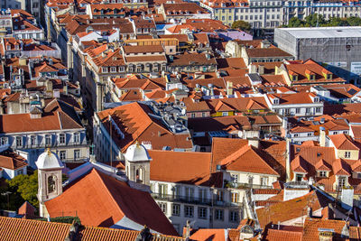 High angle view of townscape