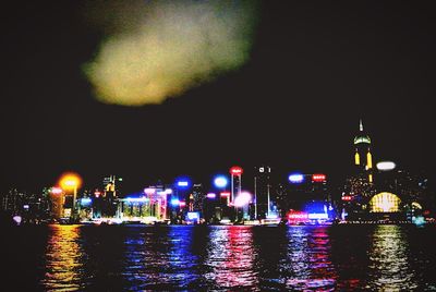 Illuminated city at night