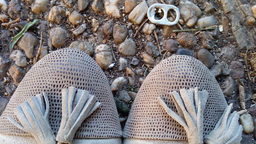 Close-up of pattern on beach