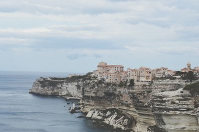 View of sea against cloudy sky