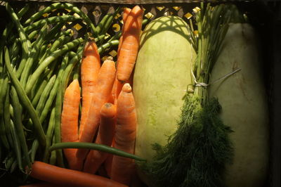 High angle view of vegetables