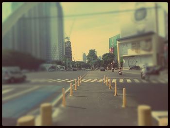 View of buildings along road