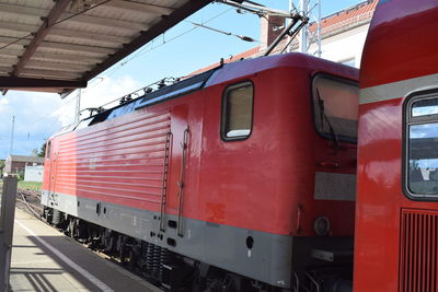 Train on railroad station platform