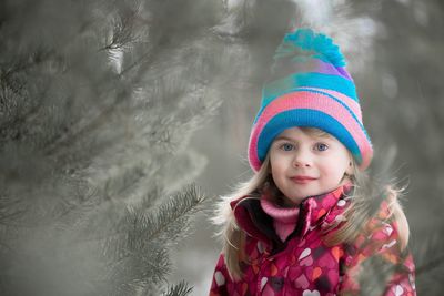 Portrait of girl in winter