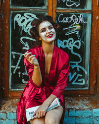 Portrait of a smiling young woman