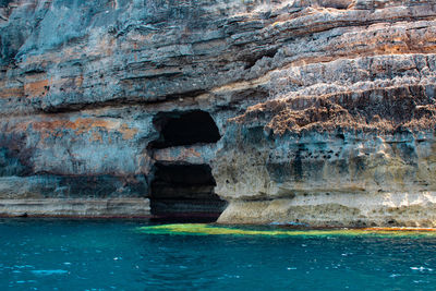 Rock formation in sea