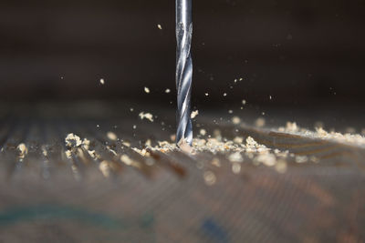 Close-up of frozen water