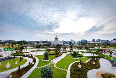 Panoramic view of buildings against sky