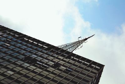 Low angle view of modern building against sky